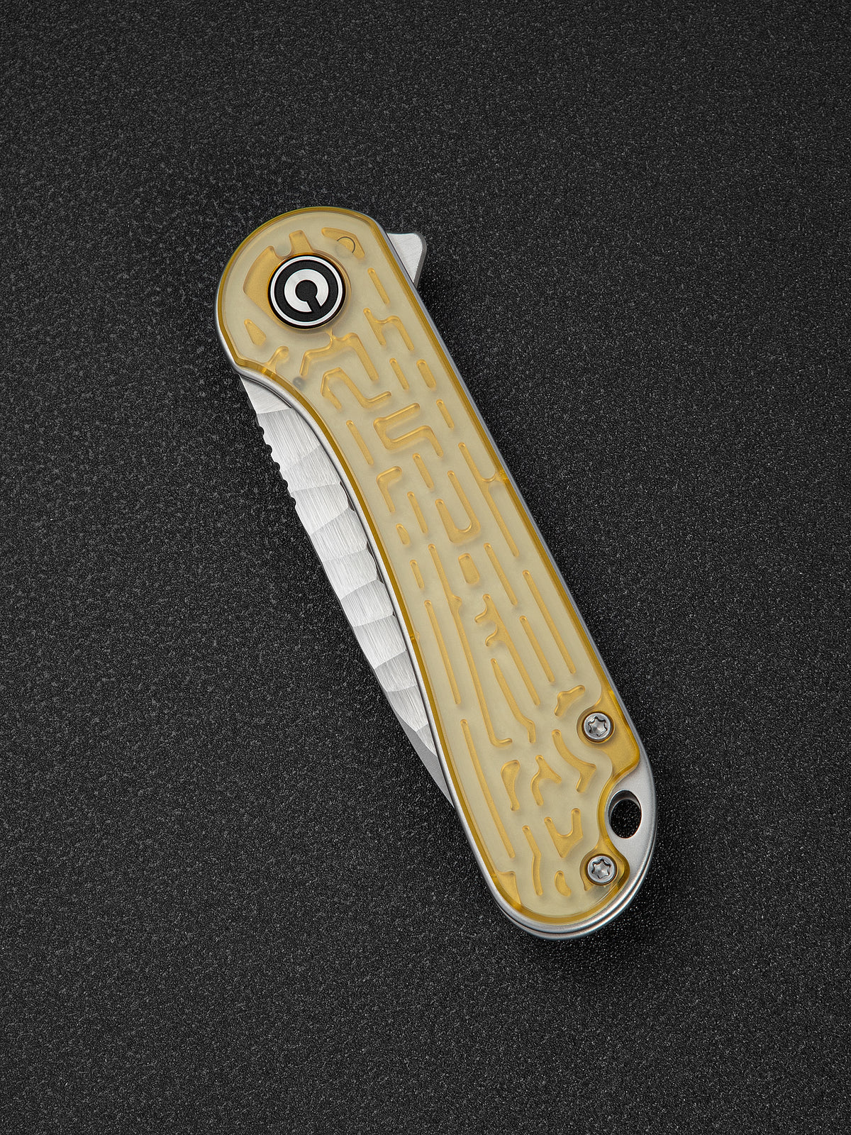 CIVIVI Elementum folding knife with polished yellow Ultem handle, view 4