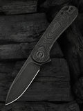 WE Elementum folding knife with black titanium handle