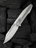 WE Knife Co Flight Line limited edition folding knife with bead-blasted titanium handle