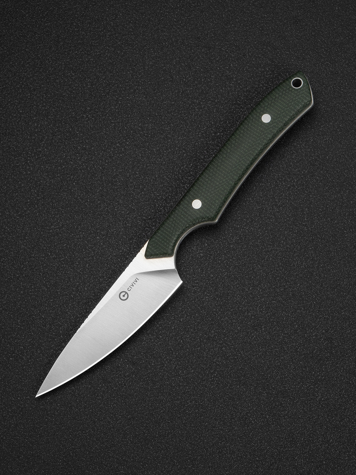 CIVIVI High Grass Field Knife fixed blade with green canvas Micarta handle