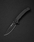 SENCUT Ingot folding knife with black aluminum handle and D2 blade