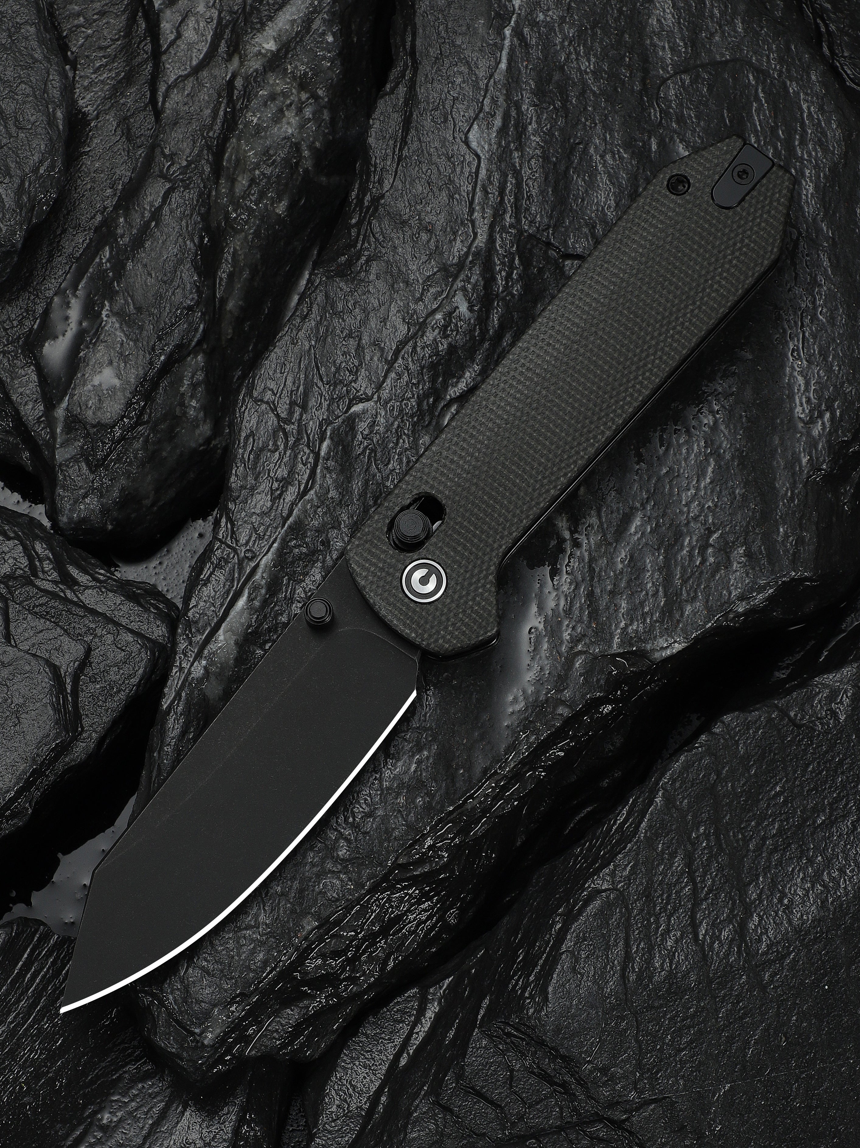 CIVIVI Over Yonder folding knife with dark green canvas Micarta handle
