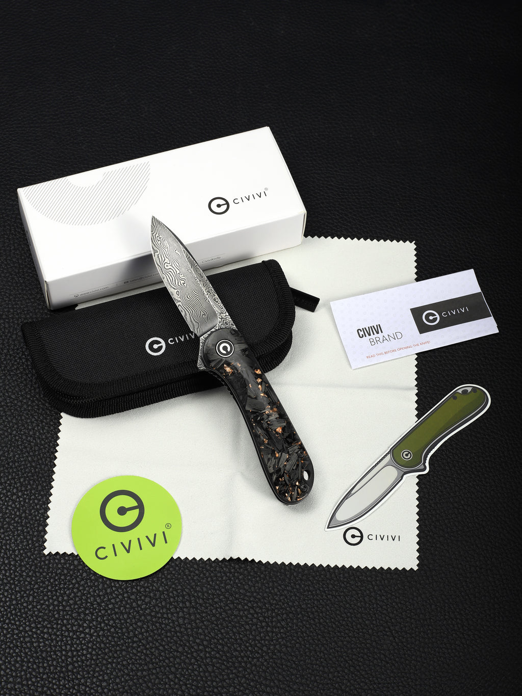 CIVIVI Elementum — Shredded Carbon Fiber & Copper Shred