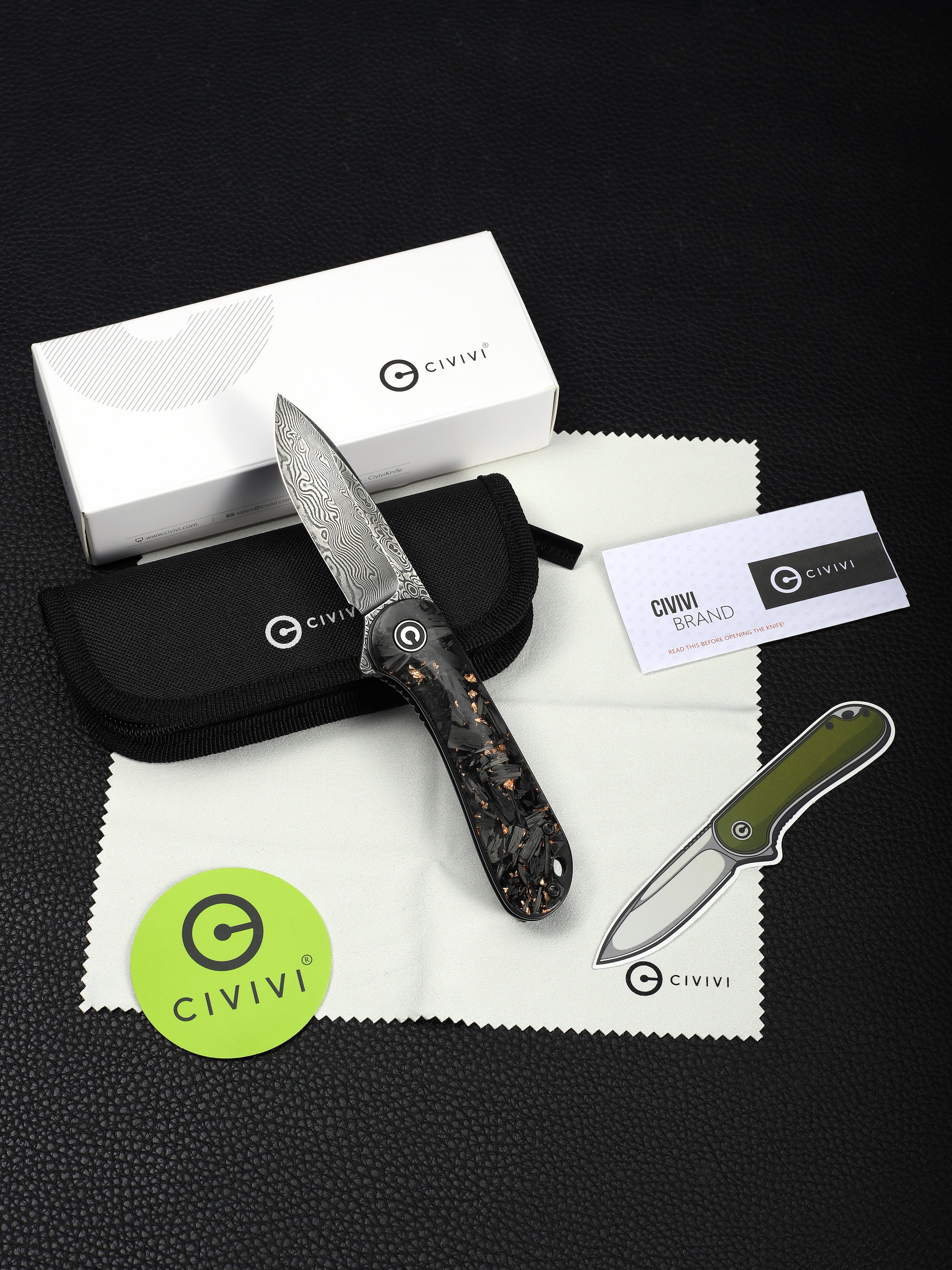 CIVIVI Elementum — Shredded Carbon Fiber & Copper Shred