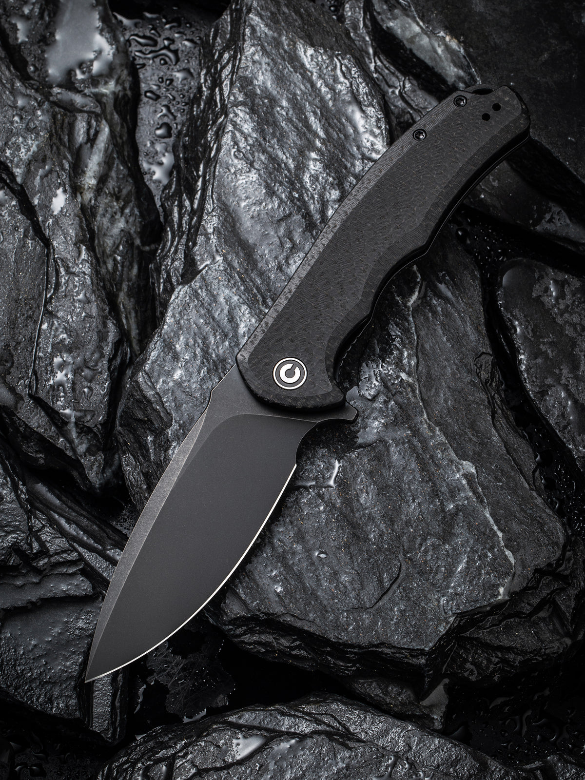 CIVIVI Praxis folding knife with black coarse Micarta handle