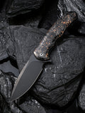 CIVIVI Praxis folding knife with shredded carbon fiber and copper handle