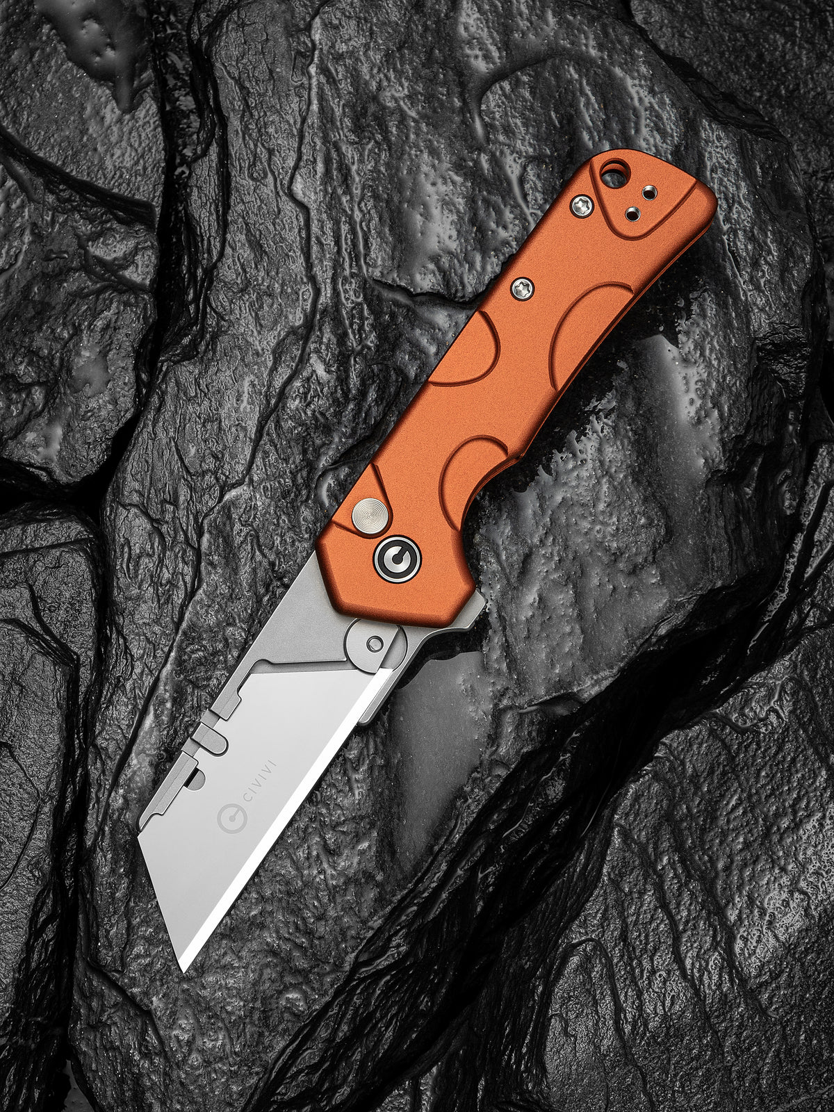 CIVIVI Pulsara utility knife with orange aluminium handle, view 8