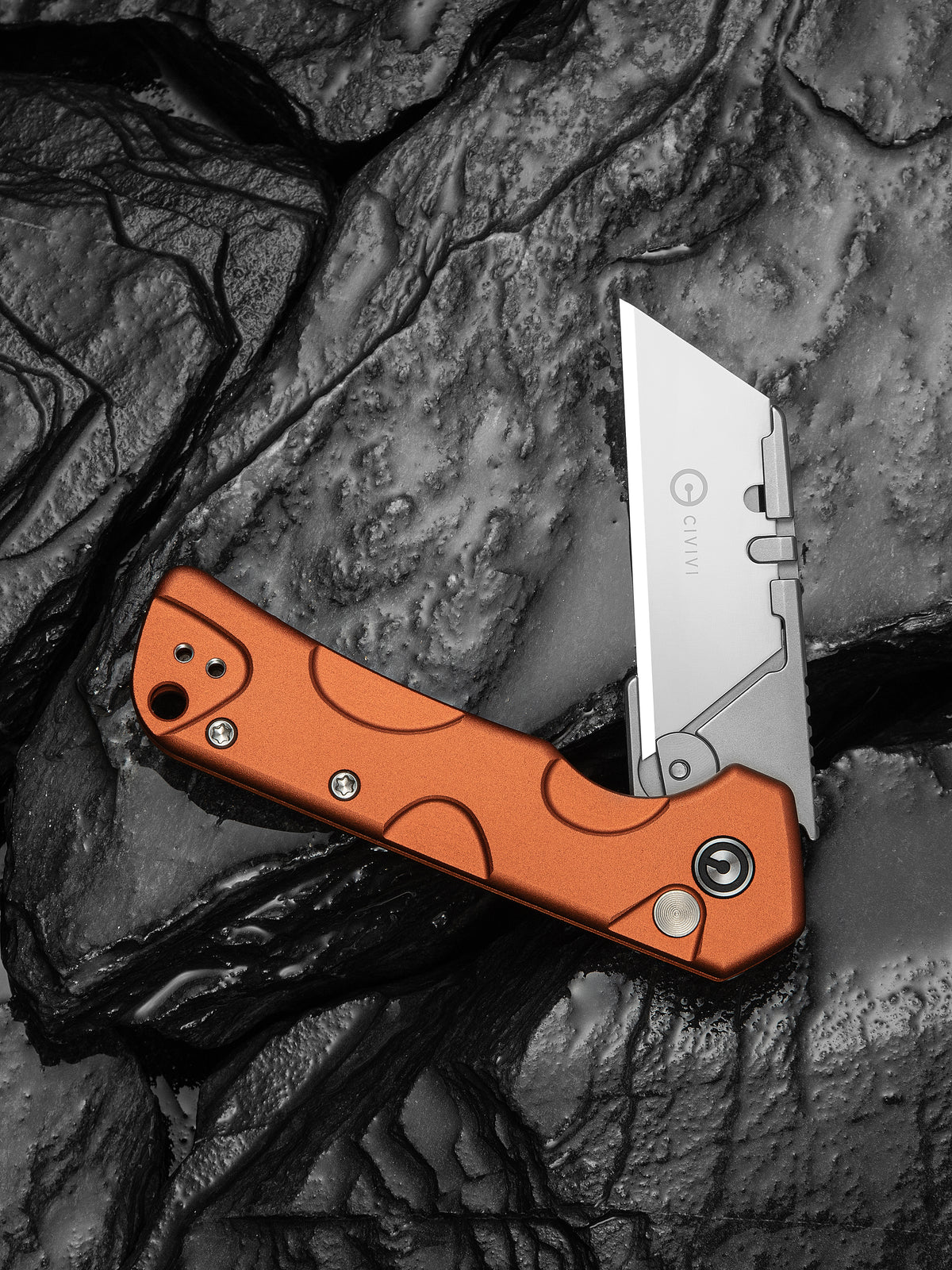 CIVIVI Pulsara utility knife with orange aluminium handle