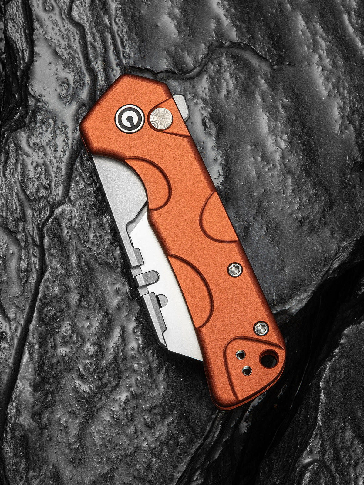 CIVIVI Pulsara utility knife with orange aluminium handle, view 2