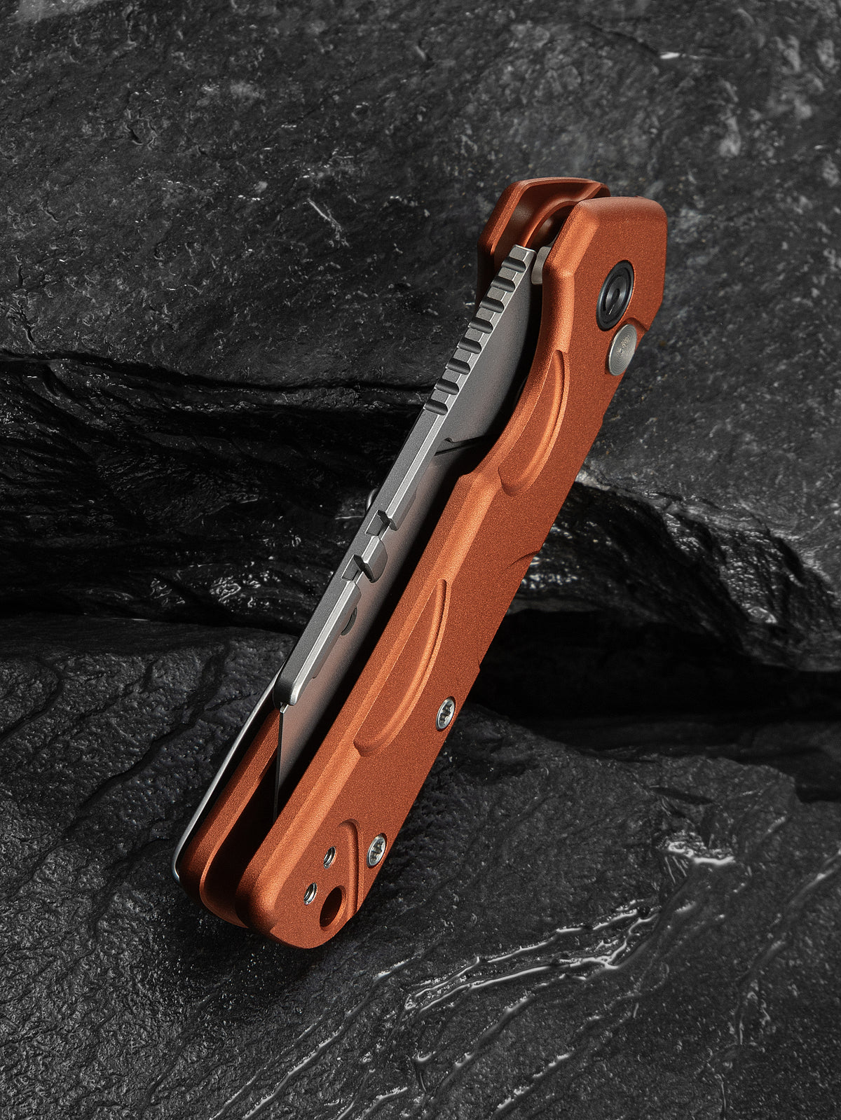 CIVIVI Pulsara utility knife with orange aluminium handle, view 4