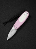 CIVIVI Purr miniature slip joint knife with powder pink and white G10 handle