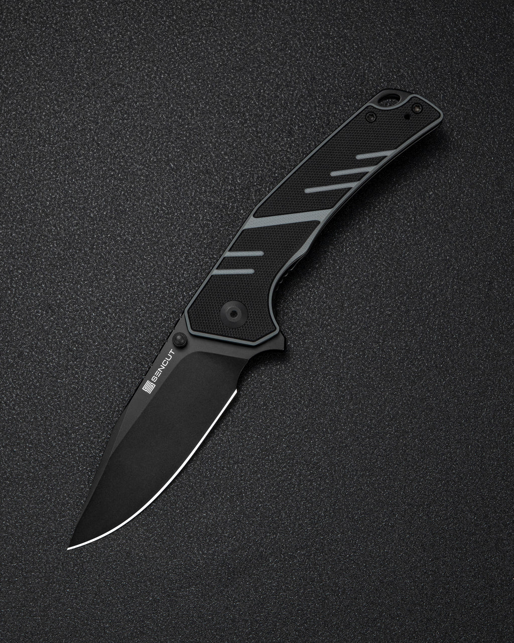 SENCUT Quirk folding knife with black and gray G10 handle