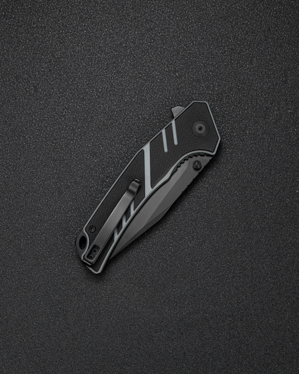 SENCUT Quirk folding knife with black and gray G10 handle, view 5