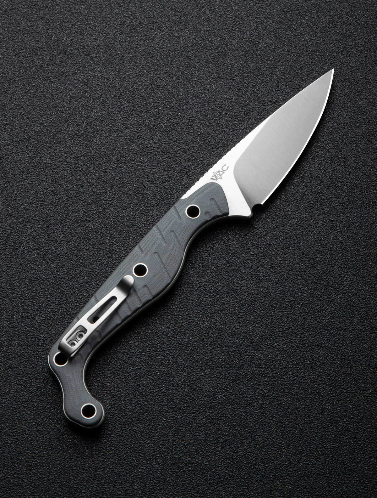 CIVIVI SŌKN fixed blade knife with gray G10 handle and satin blade, view 4