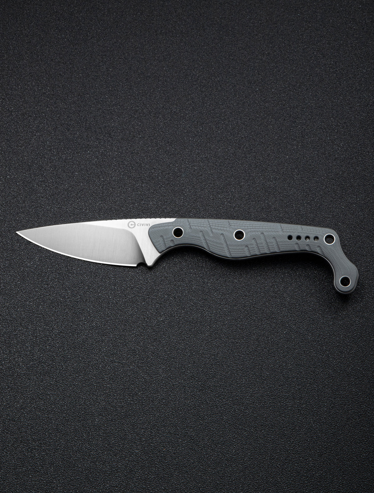 CIVIVI SŌKN fixed blade knife with gray G10 handle and satin blade, view 5