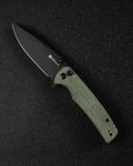 SENCUT Sachse folding knife with green Micarta handle