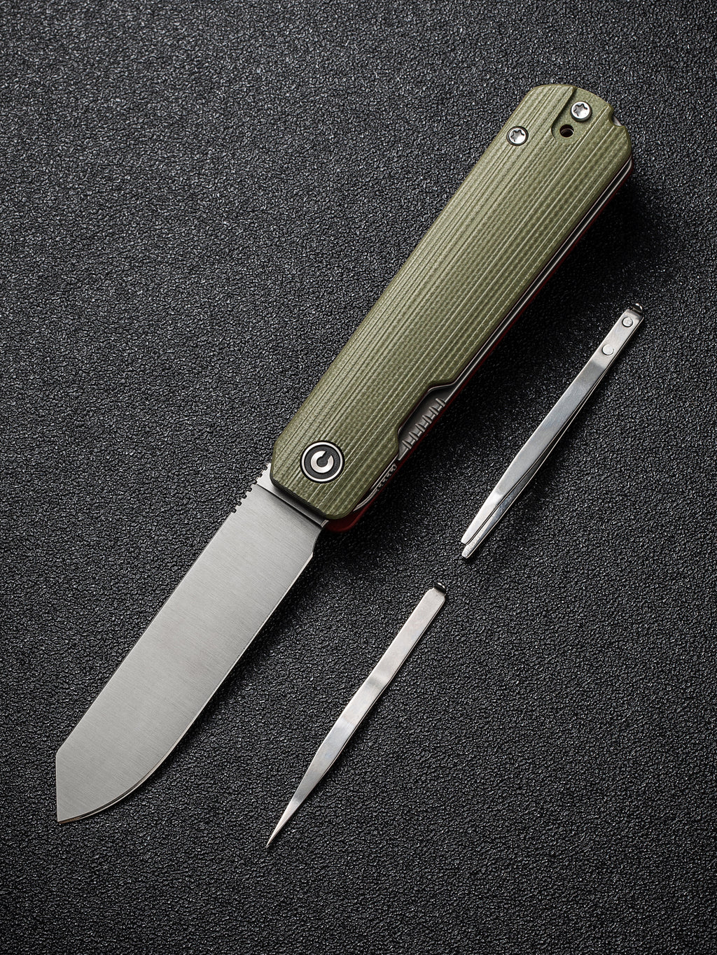 CIVIVI Sendy — Milled Green/Red G10