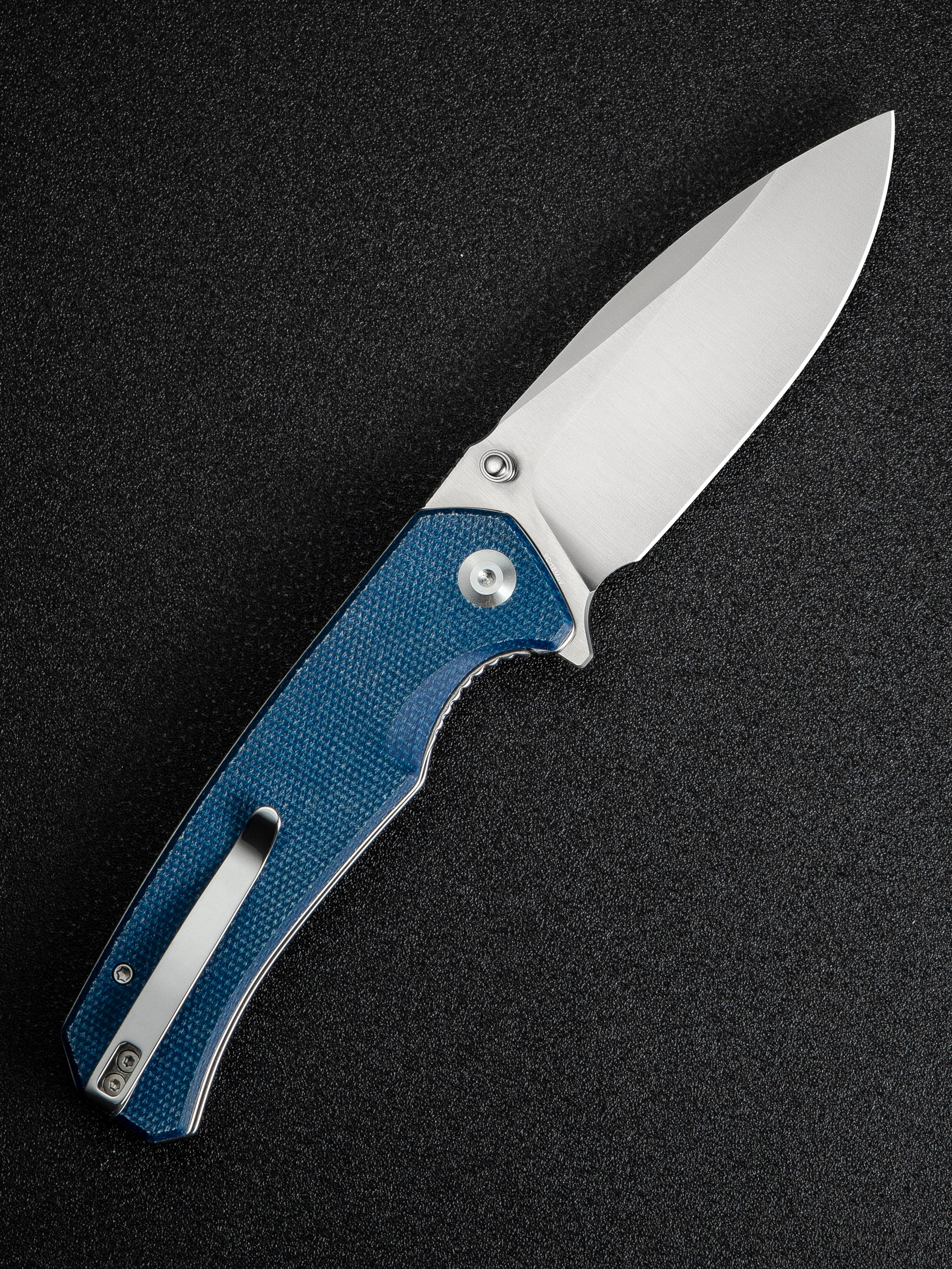 SENCUT Skarnax — Blue Canvas Micarta
