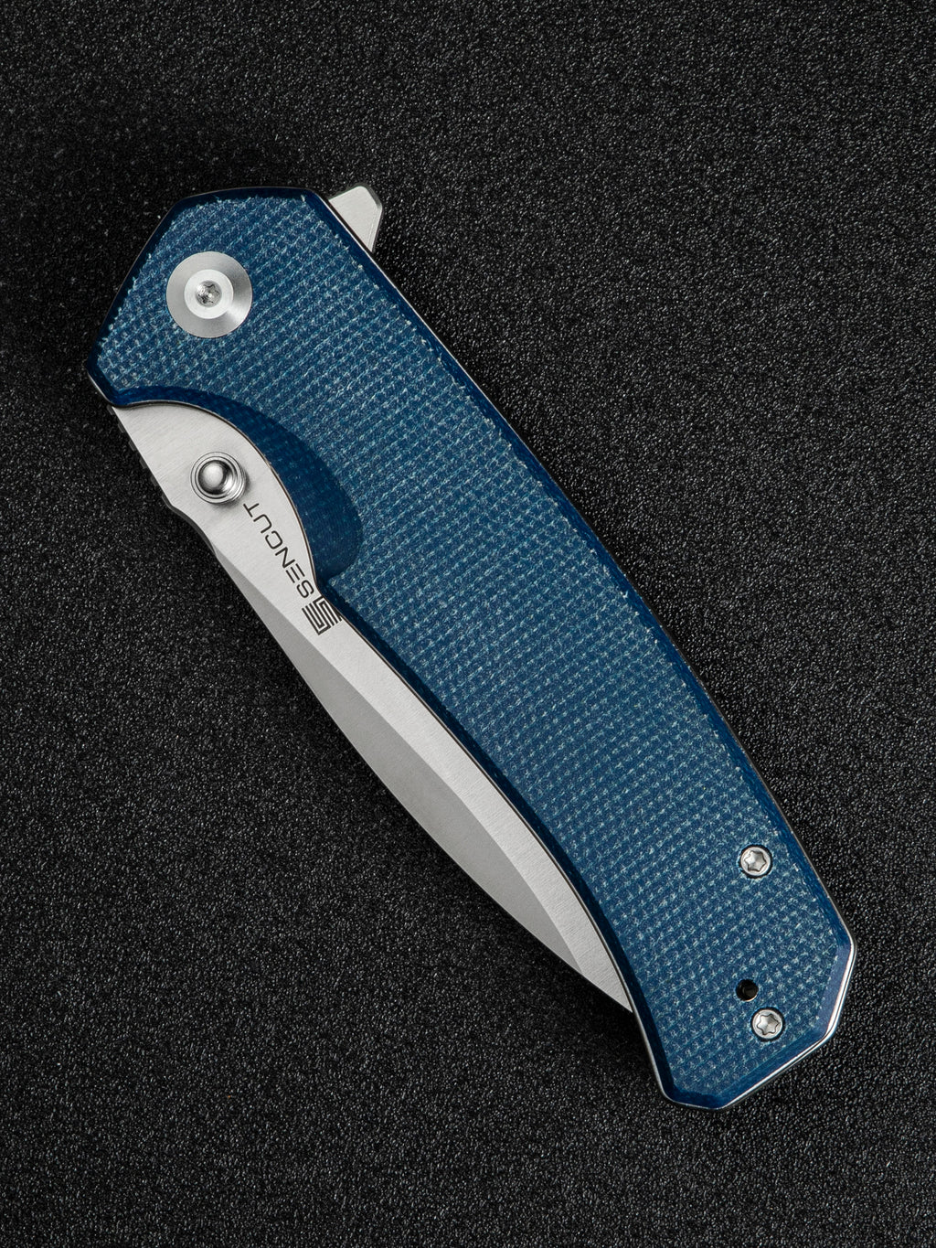 SENCUT Skarnax — Blue Canvas Micarta