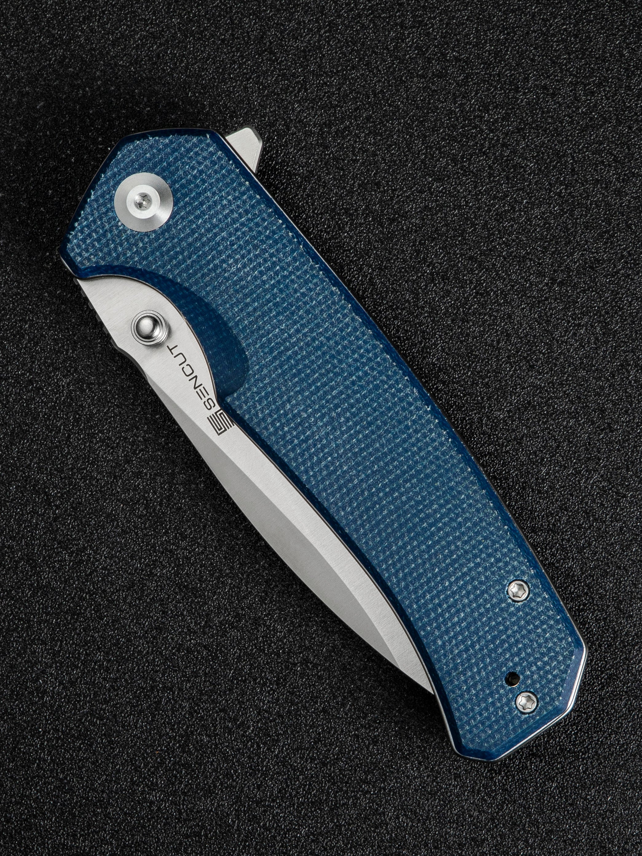 SENCUT Skarnax — Blue Canvas Micarta