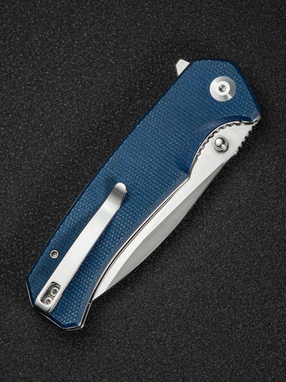 SENCUT Skarnax — Blue Canvas Micarta