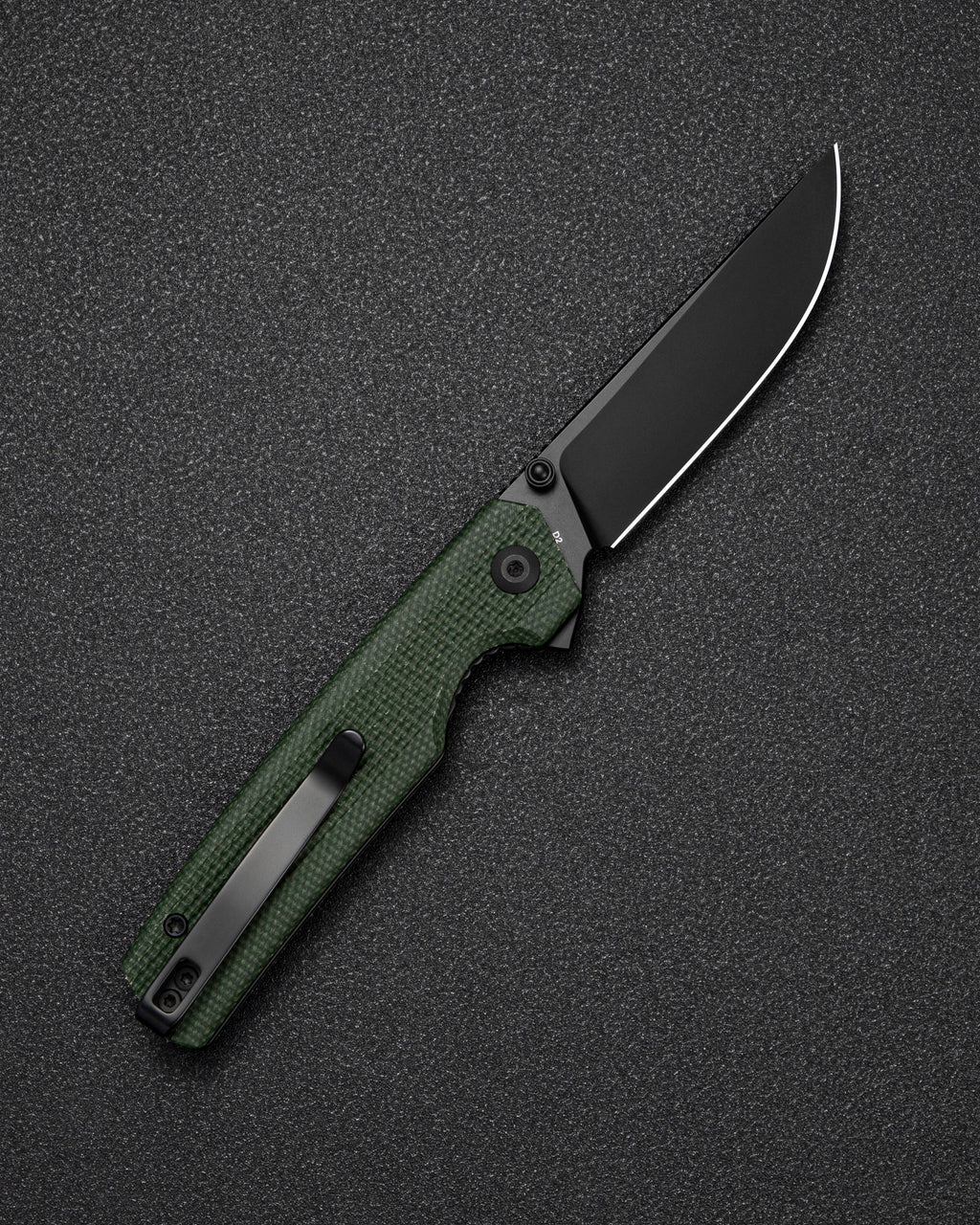 SENCUT Stria — Milled Green Canvas Micarta
