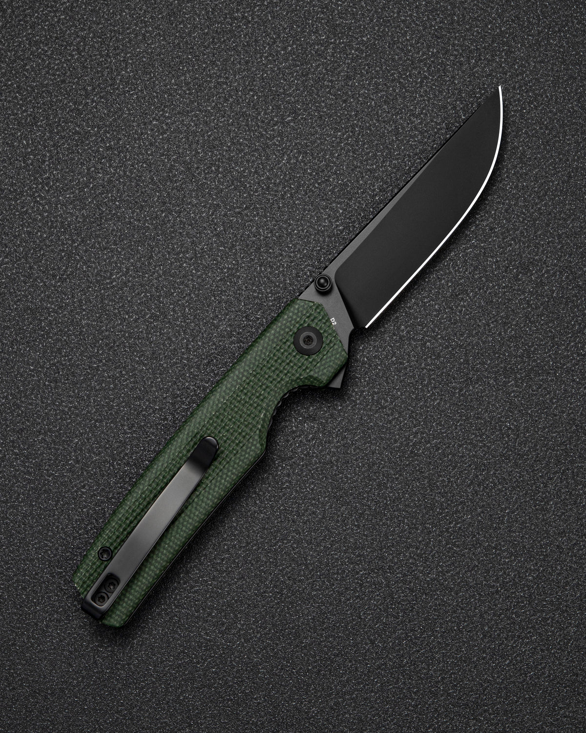 SENCUT Stria — Milled Green Canvas Micarta