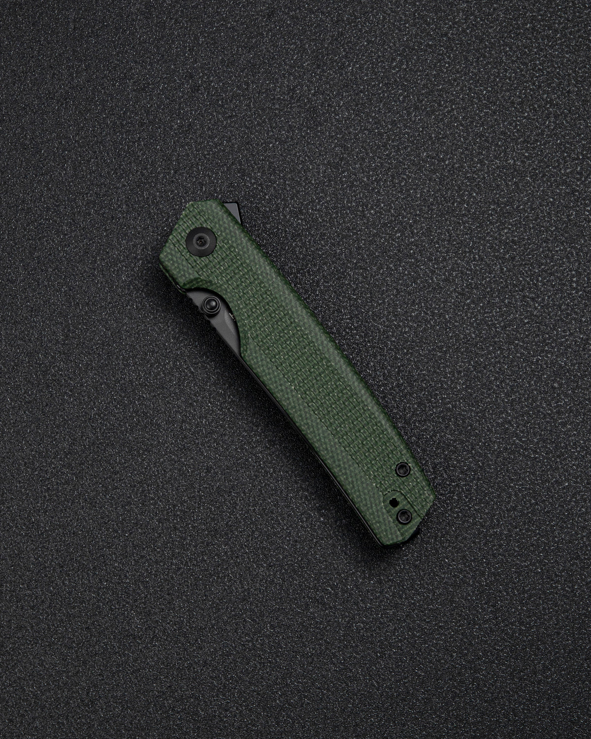 SENCUT Stria — Milled Green Canvas Micarta