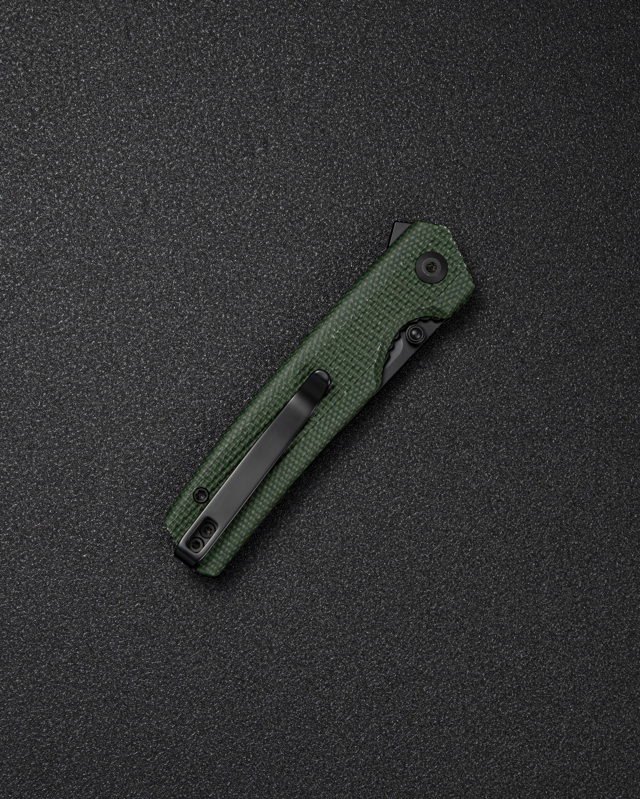 SENCUT Stria — Milled Green Canvas Micarta