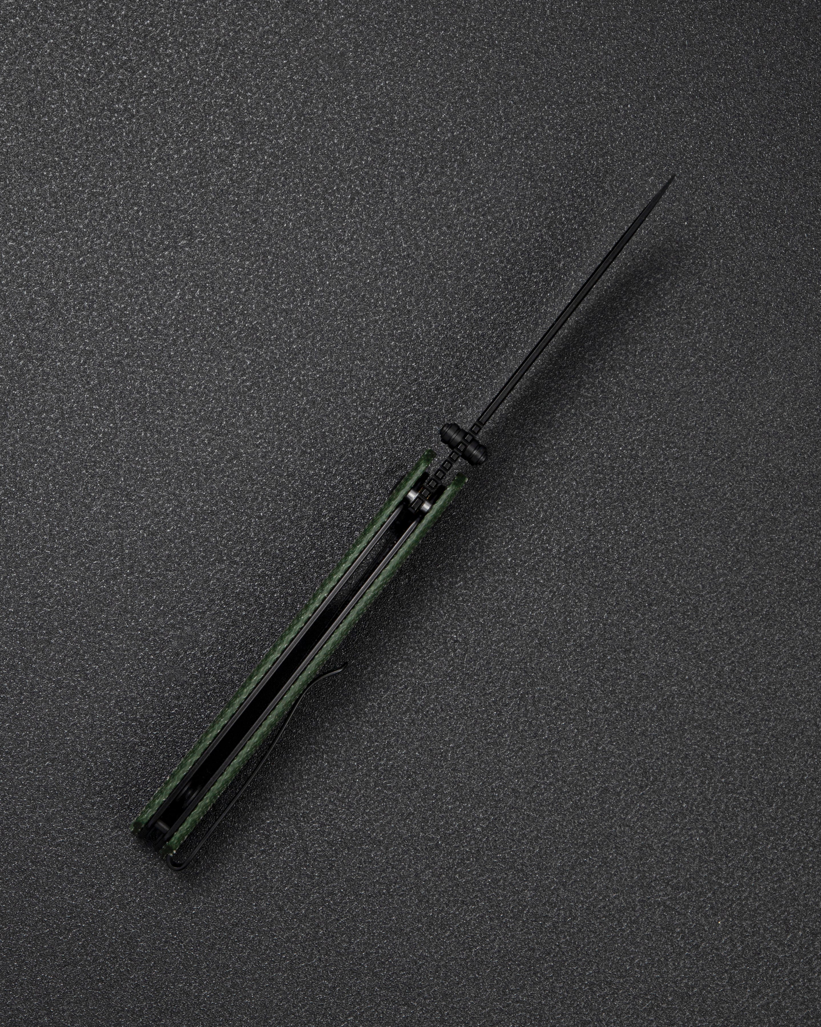 SENCUT Stria — Milled Green Canvas Micarta