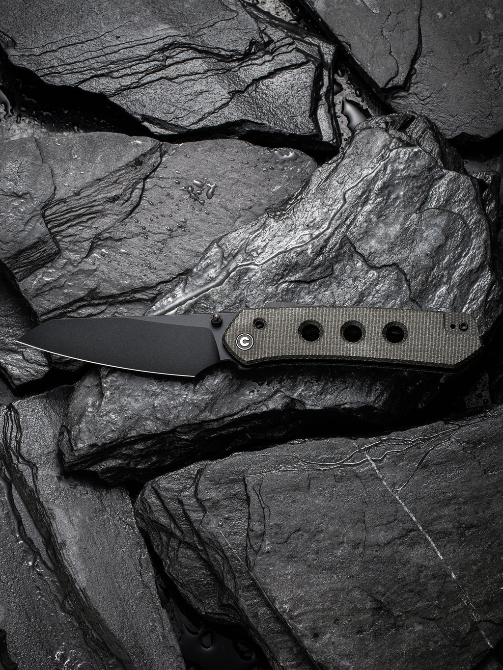 CIVIVI Vision FG — Dark Green Canvas Micarta