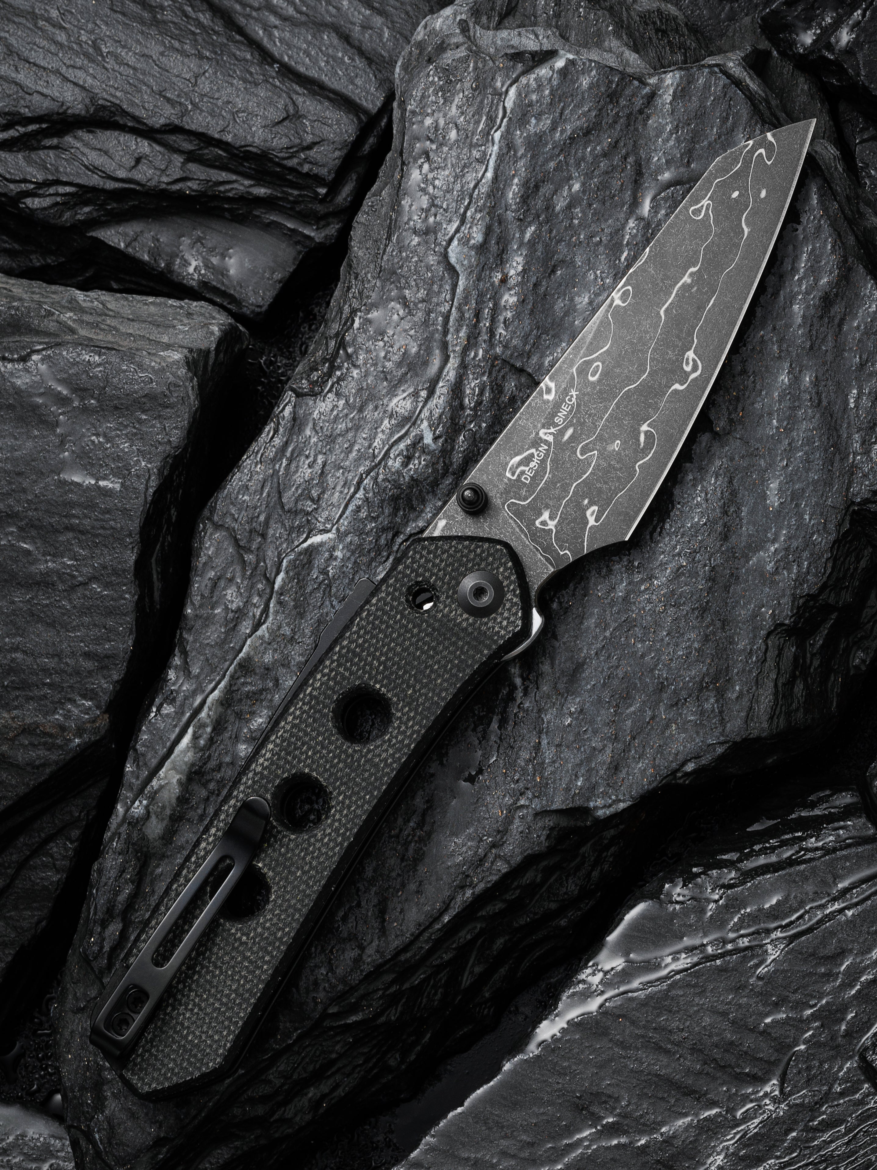 CIVIVI Vision FG — Black Canvas Micarta Damascus