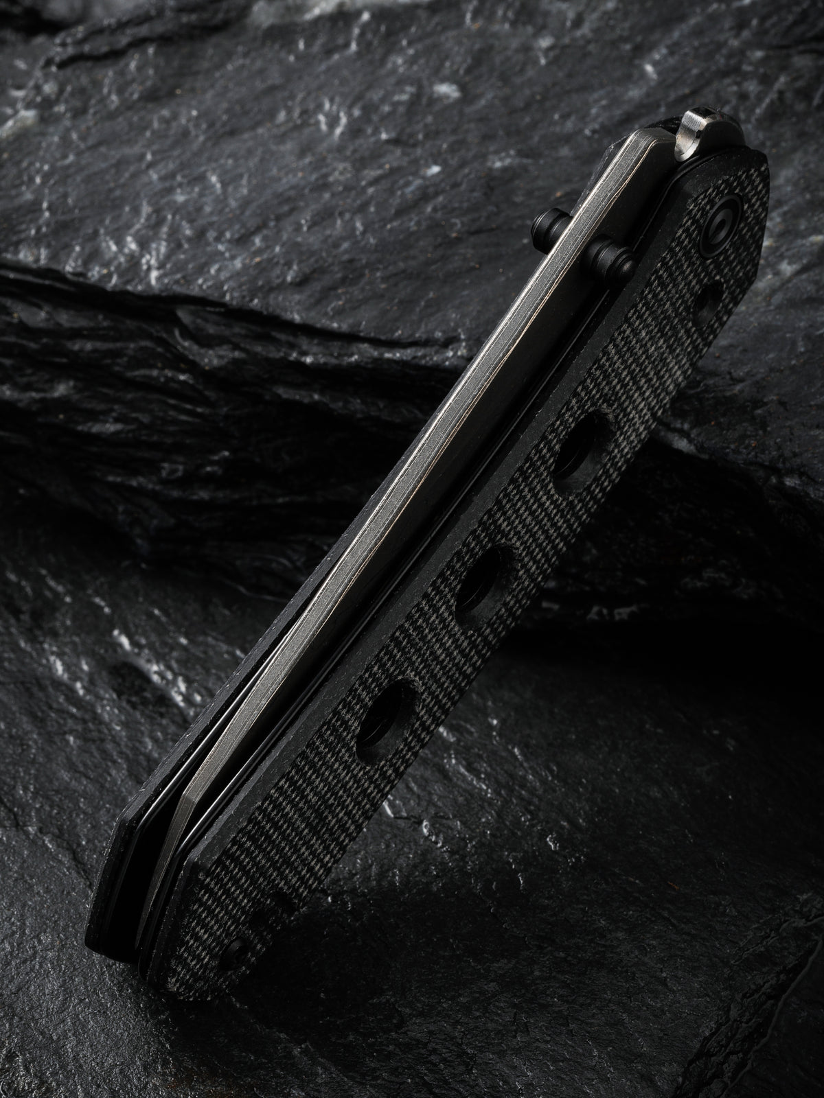 CIVIVI Vision FG — Black Canvas Micarta Damascus
