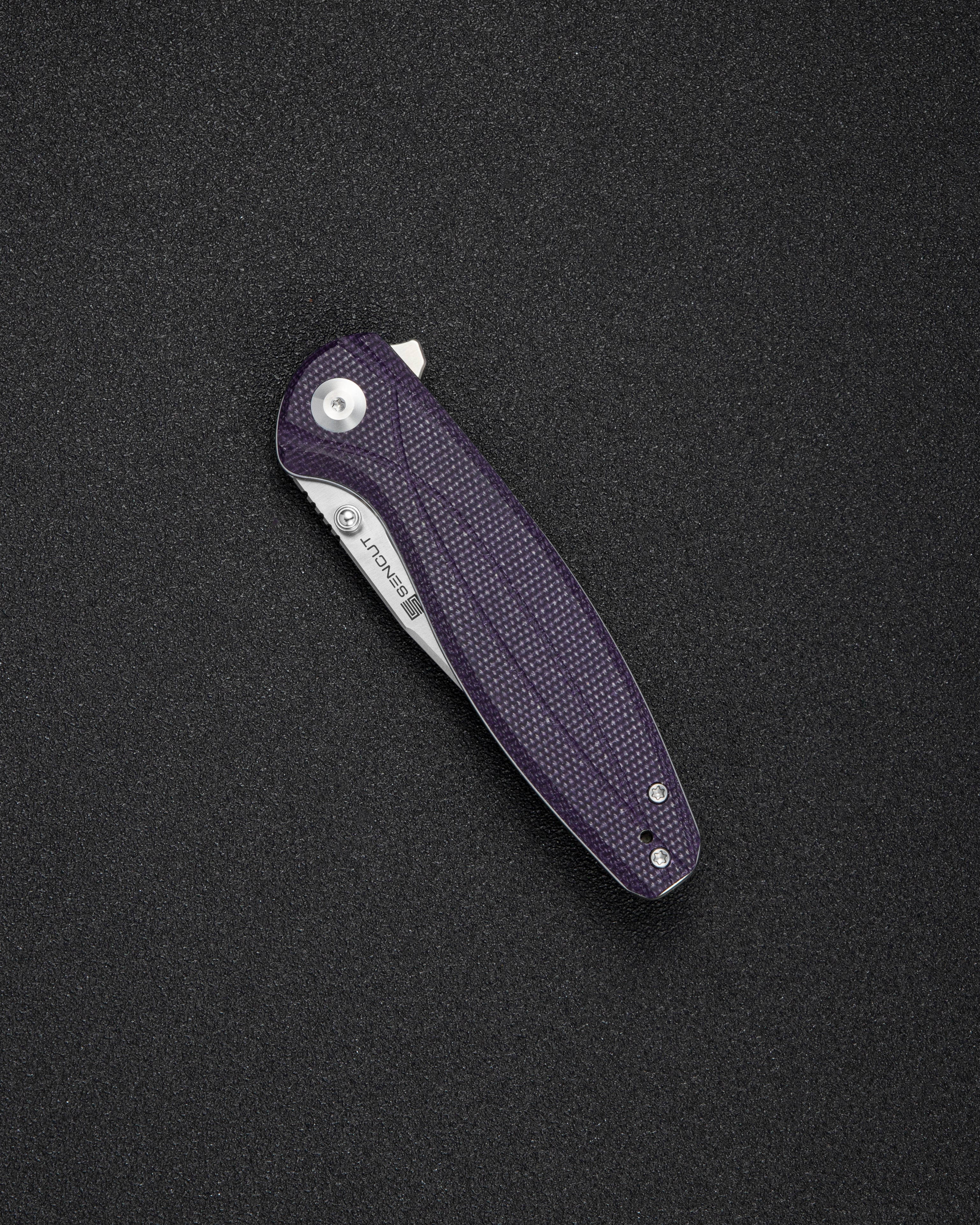 SENCUT Vyrce — Purple Canvas Micarta