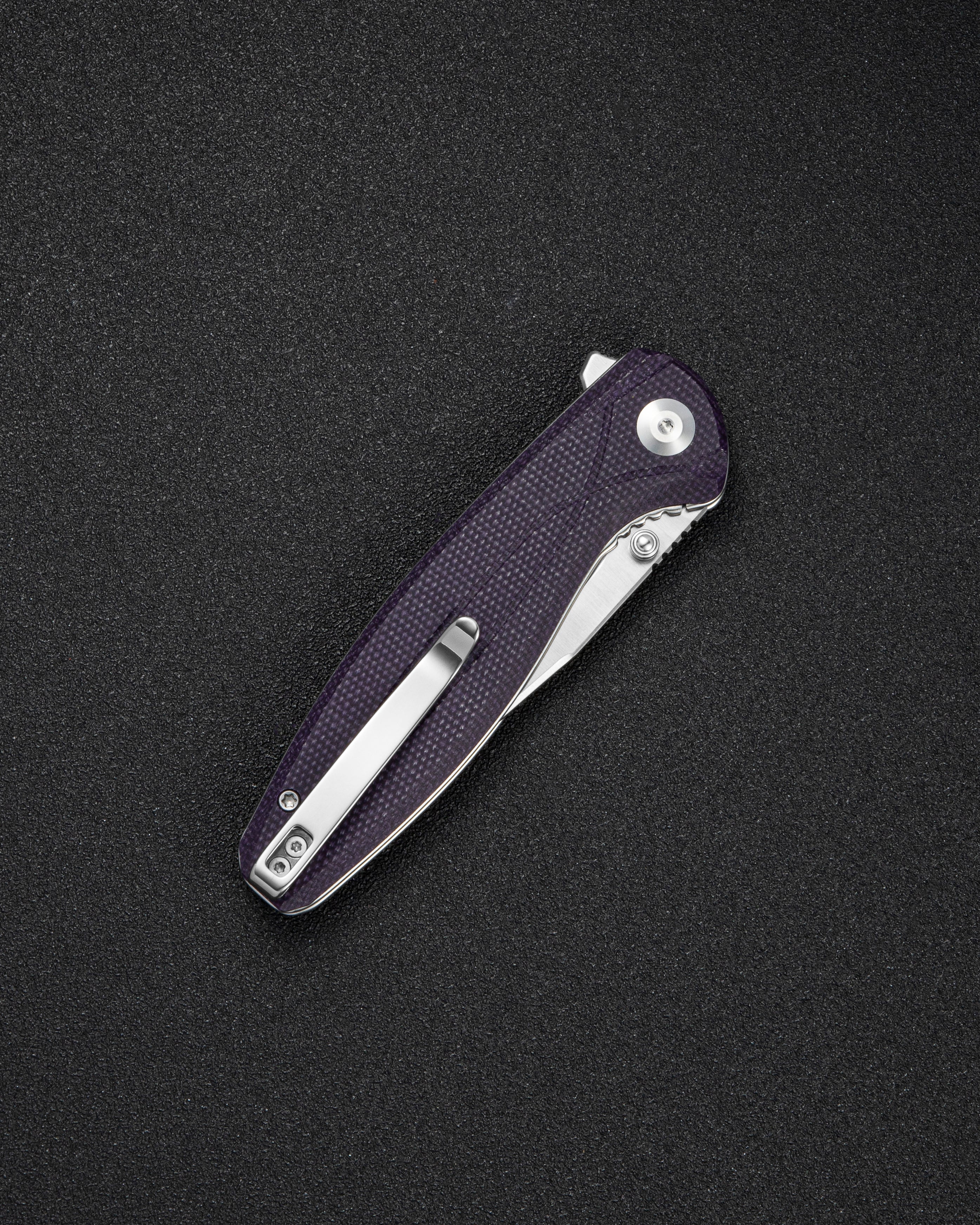 SENCUT Vyrce — Purple Canvas Micarta