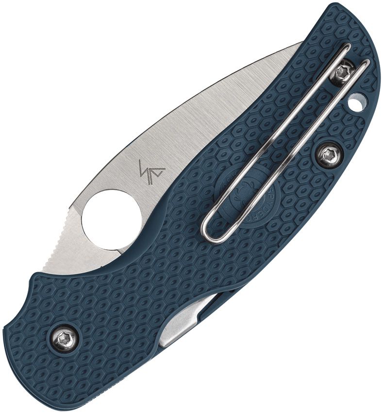 Spyderco Sage 5 Lightweight closed showing honeycomb FRN and wire clip
