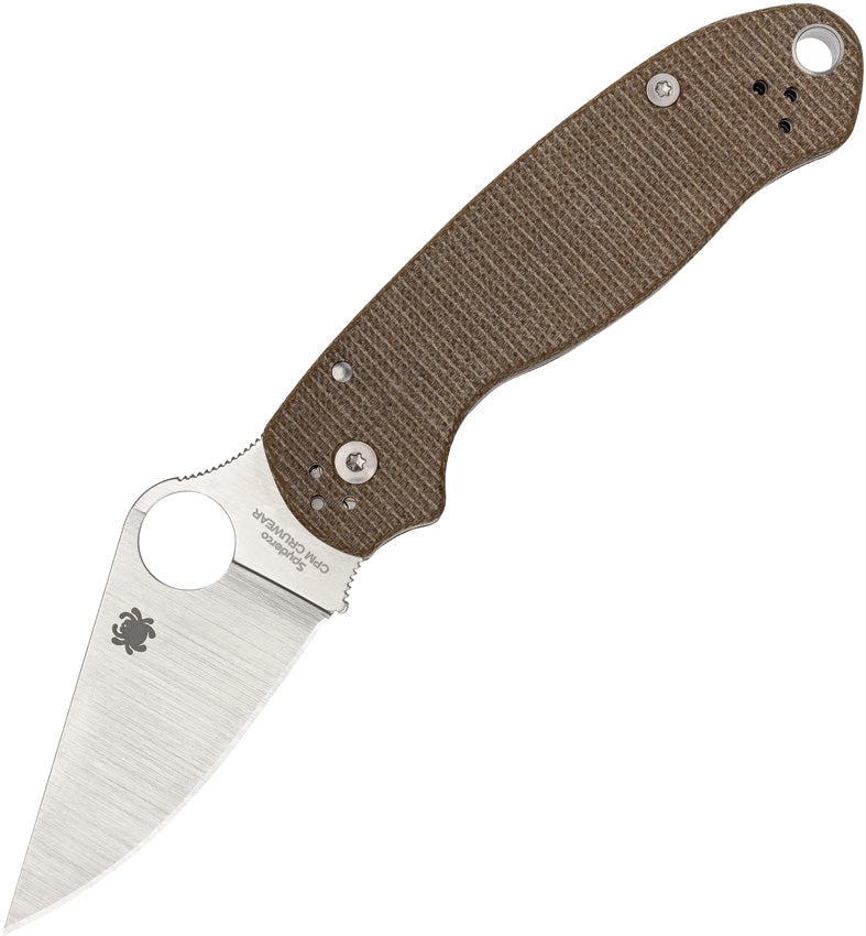 Spyderco Para 3 CruCarta with CPM CRU-WEAR blade and olive Micarta scales