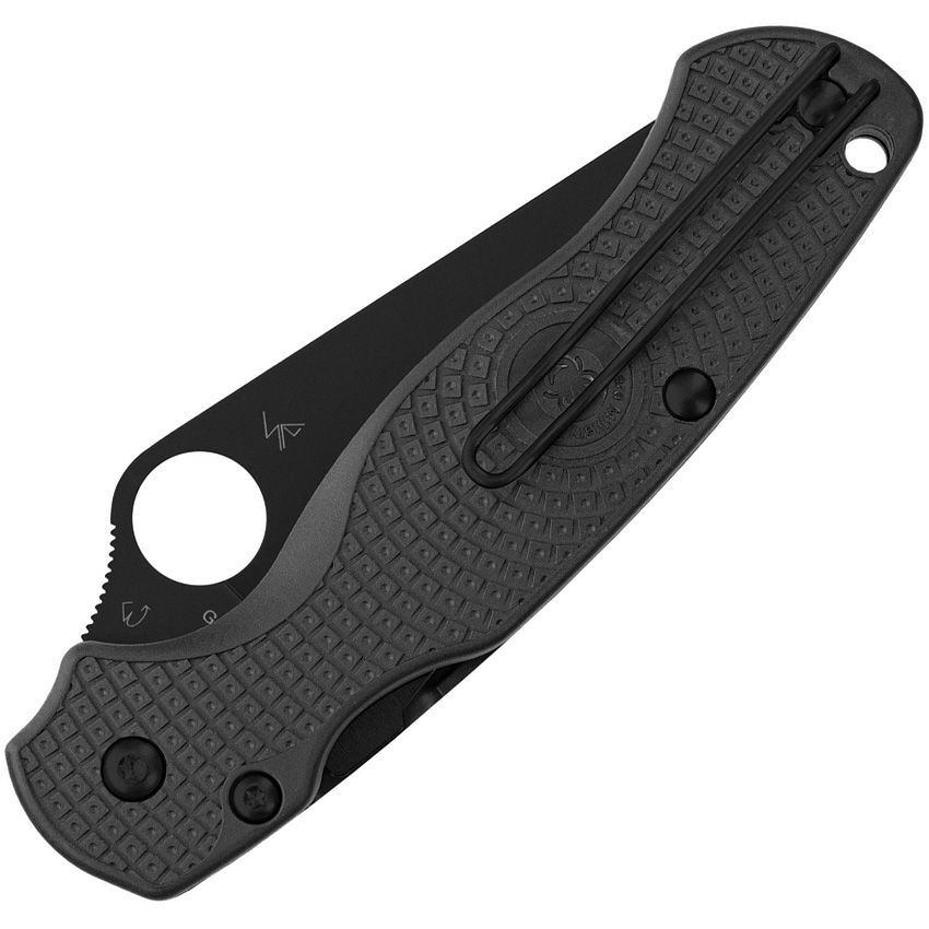 Spyderco Para Military 2 Lightweight closed showing FRN scales and wire clip