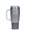 Kuga Flow 946ml insulated tumbler flask with straw in Metallic Stone, front view