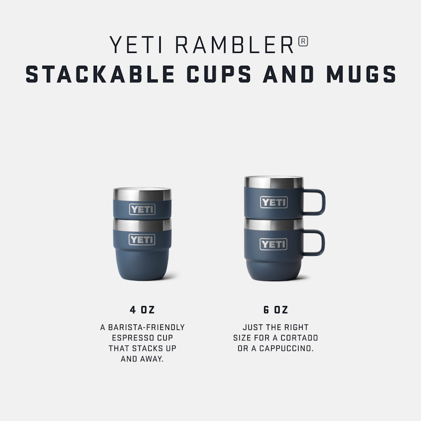 YETI Rambler 4oz cup and 6oz mug size comparison