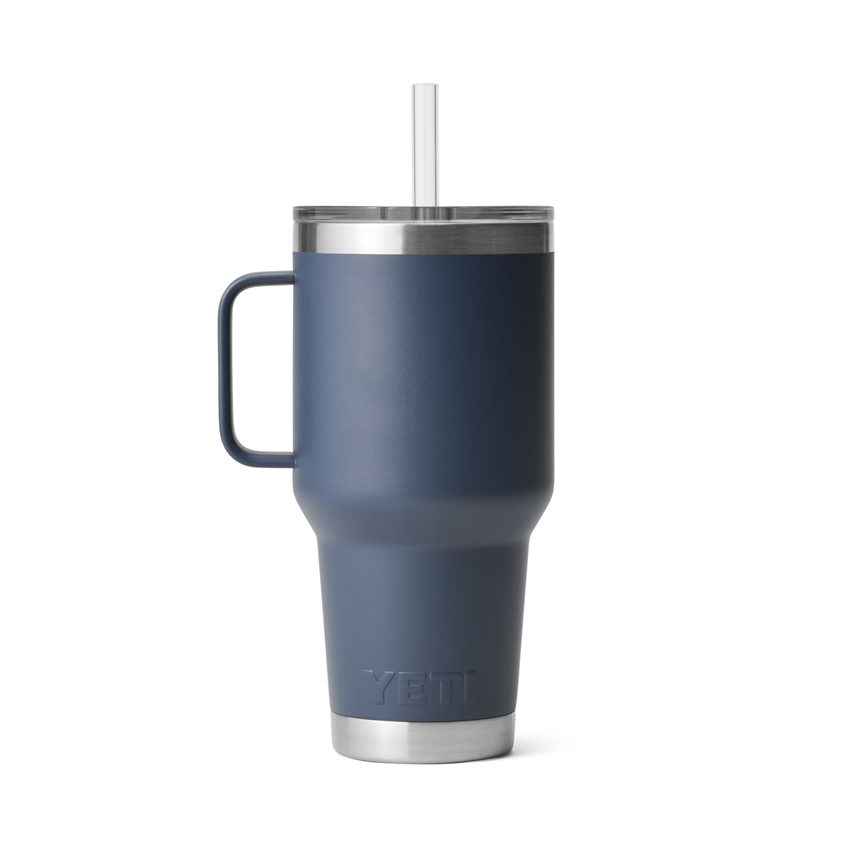 YETI Rambler 35oz Straw Mug in Navy, side view