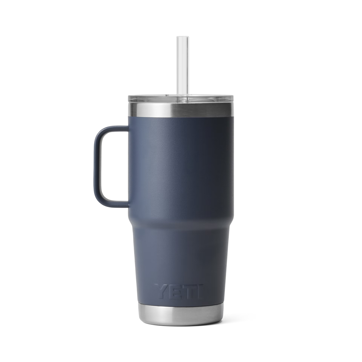 YETI Rambler 25oz Straw Mug in Navy, side view