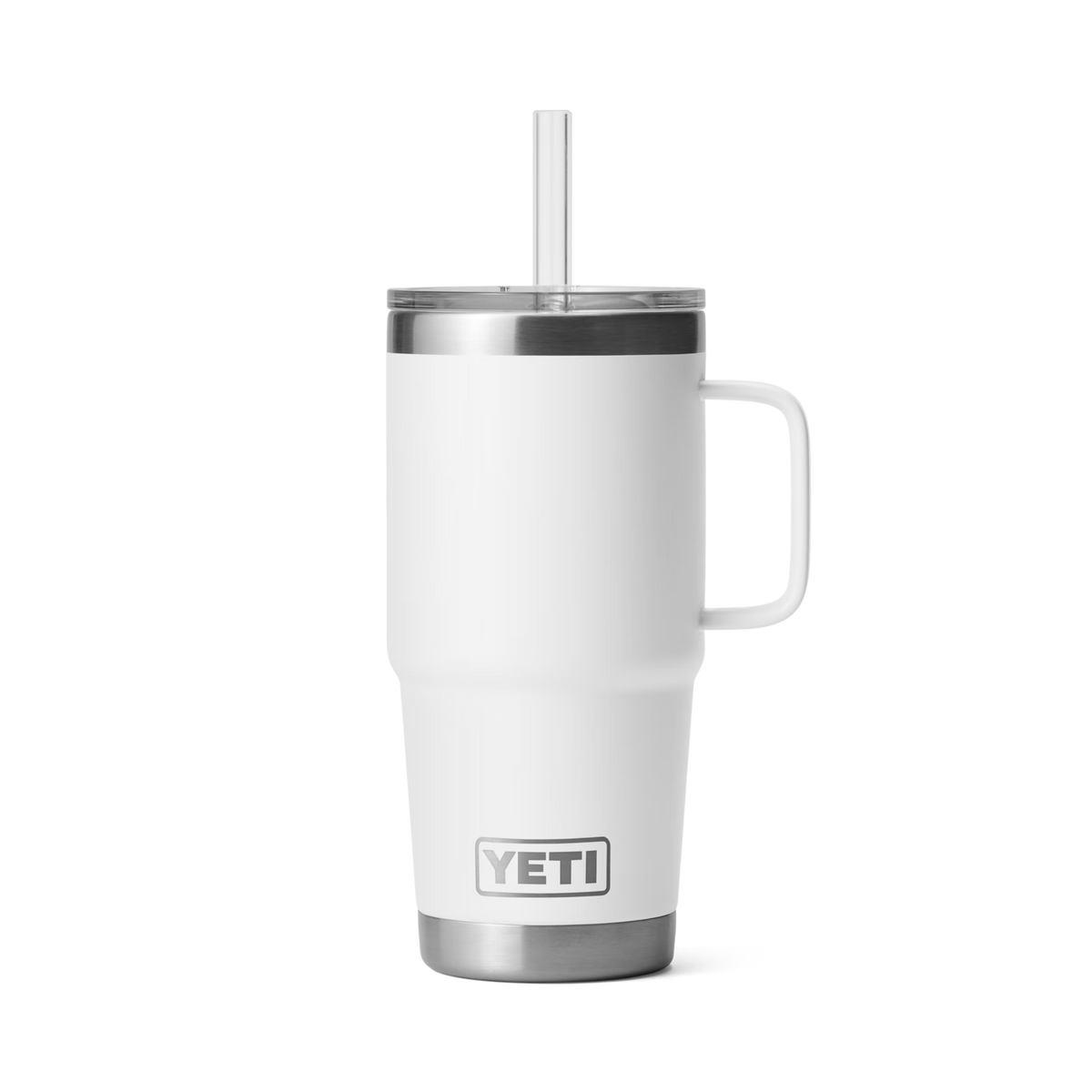 YETI Rambler 25oz Straw Mug in White, front view