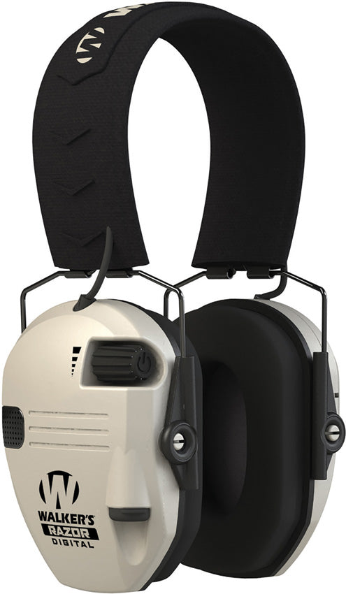 Walker's Digital Razor Electronic Ear Muffs in white