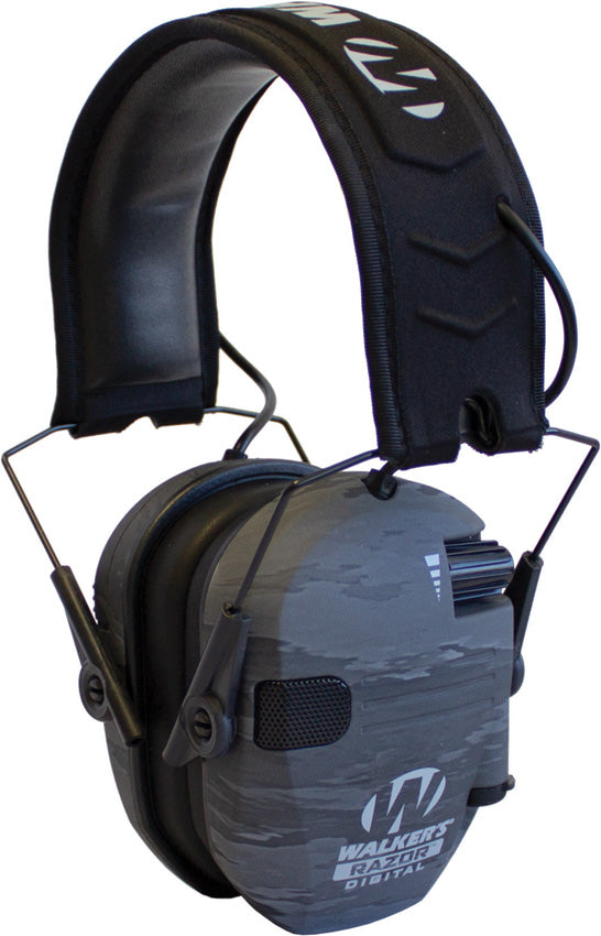Walker's Digital Razor Electronic Ear Muffs in ghost camo