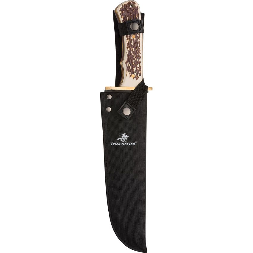Winchester XL stag bowie included black nylon belt sheath