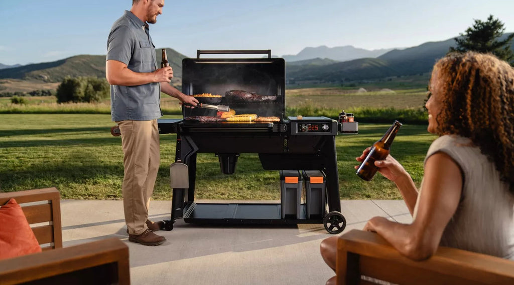 Traeger Woodridge Pro in use