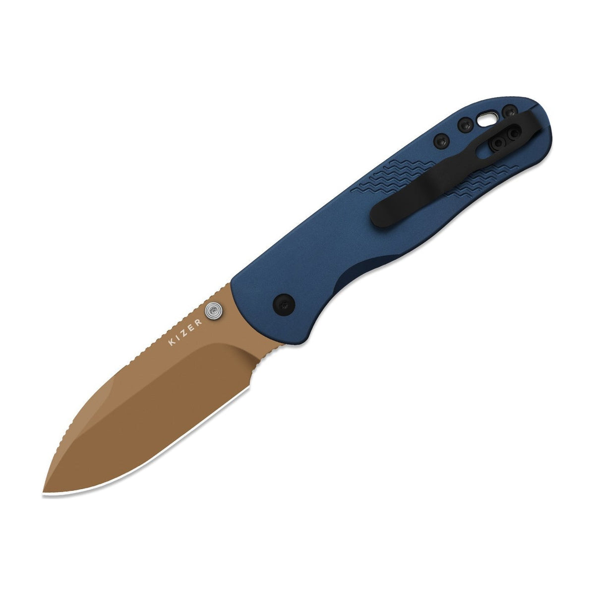 Kizer Drop Bear 292 AirTi M390 Blue Sunset PVD Folding Knife