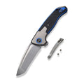 WE Press Check — Gray Titanium & Blue G10, Tanto
