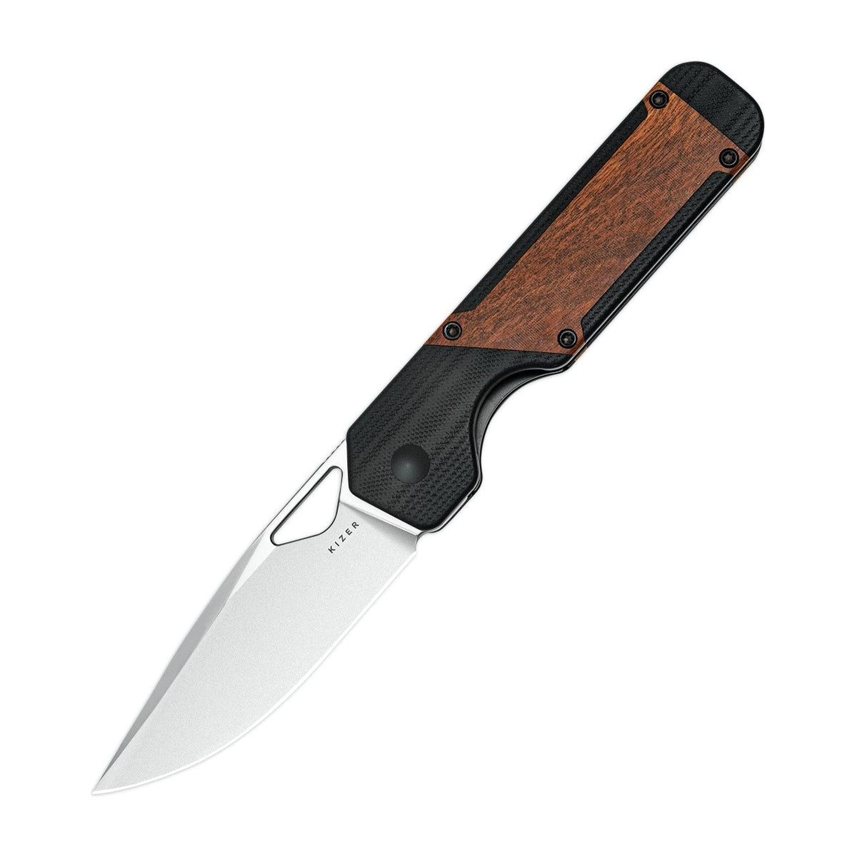 Kizer Militaw 154CM G10 Mkuruti Wood Folding Knife
